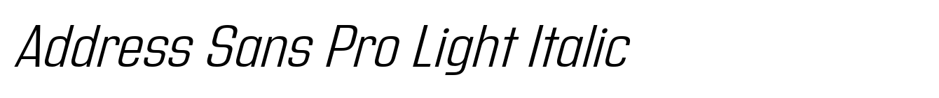 Address Sans Pro Light Italic image